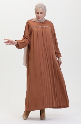 Großes Gestreiftes Stone Robe-Kleid 25Y9056-05 Hellbraun 25Y9056-05