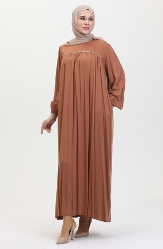 Großes Gestreiftes Stone Robe-Kleid 25Y9056-05 Hellbraun 25Y9056-05