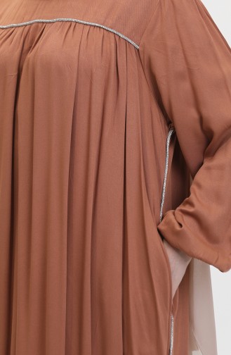 Großes Gestreiftes Stone Robe-Kleid 25Y9056-05 Hellbraun 25Y9056-05