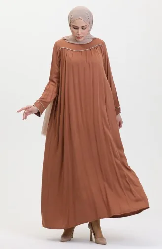 Robe-Kleid Mit Glitzernden Paspeln 25Y1217-05 Hellbraun 25Y1217-05