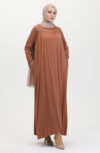 Robe-Kleid Mit Glitzernden Paspeln 25Y1217-05 Hellbraun 25Y1217-05
