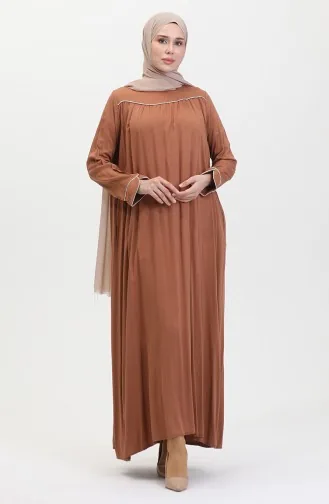 Robe-Kleid Mit Glitzernden Paspeln 25Y1217-05 Hellbraun 25Y1217-05
