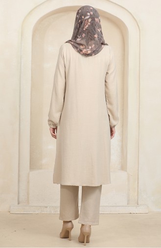 Elastic Sleeve Tunic Trousers Double Suit 1005-02 Mink 1005-02