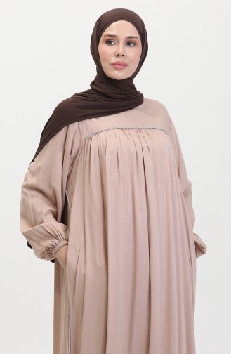 Großes Gestreiftes Stone Robe-Kleid 25Y9056-04 Nerz 25Y9056-04