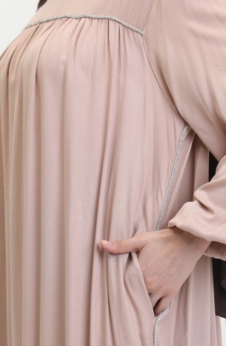 Großes Gestreiftes Stone Robe-Kleid 25Y9056-04 Nerz 25Y9056-04
