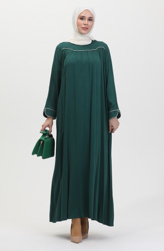 Glitter Piping Yoke Dress 25y1217-03 Emerald Green 25Y1217-03