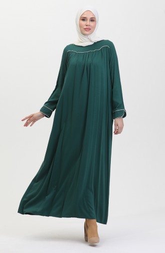 Glitter Piping Yoke Dress 25y1217-03 Emerald Green 25Y1217-03