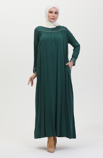 Glitter Piping Yoke Dress 25y1217-03 Emerald Green 25Y1217-03