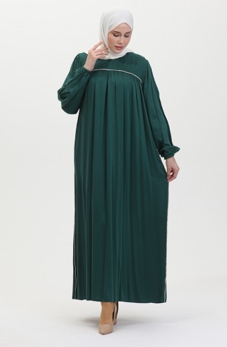 Großes Gestreiftes Stone Robe-Kleid 25Y9056-02 Smaragdgrün 25Y9056-02