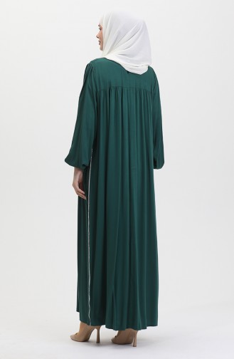 Großes Gestreiftes Stone Robe-Kleid 25Y9056-02 Smaragdgrün 25Y9056-02