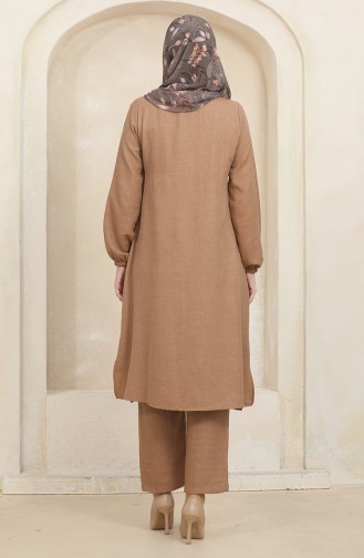 Tunic Trousers Double Suit With Elastic Sleeves 1005-08 Coffee With Milk 1005-08