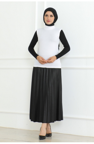 Turtleneck Zero Sleeve Combed Cotton Body 902-02 White 902-02