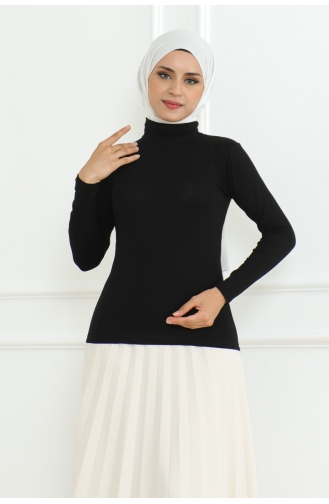 Turtleneck Long Sleeve Combed Cotton Body 901-01 Black 901-01