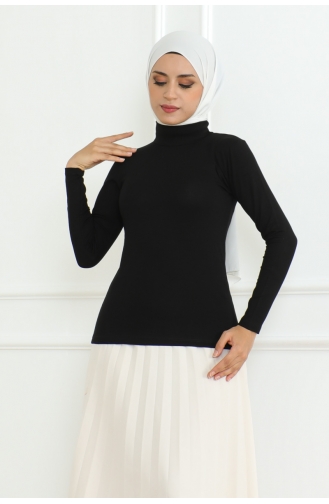 Turtleneck Long Sleeve Combed Cotton Body 901-01 Black 901-01