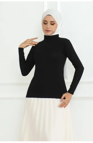 Turtleneck Long Sleeve Combed Cotton Body 901-01 Black 901-01