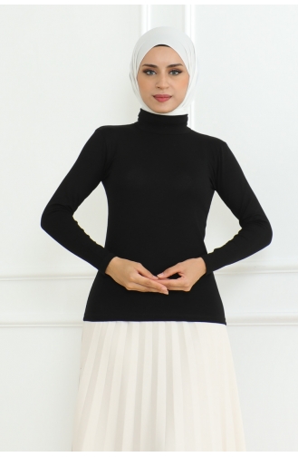 Turtleneck Long Sleeve Combed Cotton Body 901-01 Black 901-01