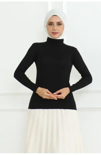 Turtleneck Long Sleeve Combed Cotton Body 901-01 Black 901-01
