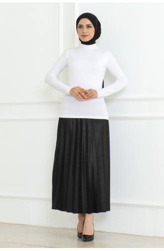 Turtleneck Long Sleeve Combed Cotton Body 901-02 White 901-02