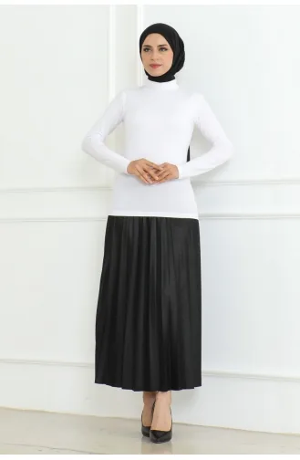 Balıkçı Yaka Uzun Kol Penye Body 901-02 Beyaz