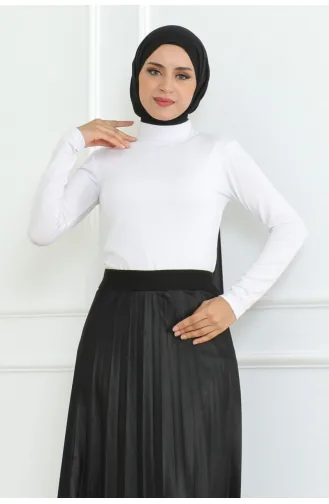 Balıkçı Yaka Uzun Kol Penye Body 901-02 Beyaz