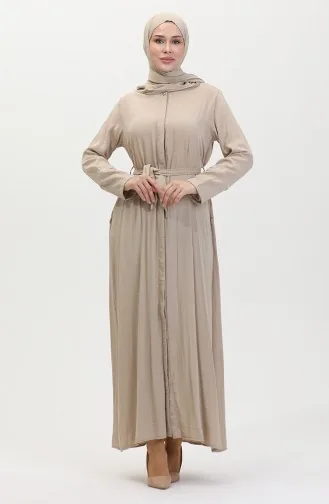 Jurk Met Stenen Details En Sjaal 25Y9011-05 Beige 25Y9011-05