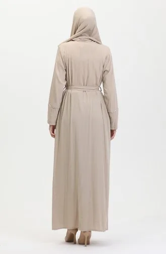 Jurk Met Stenen Details En Sjaal 25Y9011-05 Beige 25Y9011-05