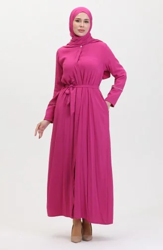 Kleid Mit Steindetail Und Schal 25Y9011-02 Fuchsia 25Y9011-02