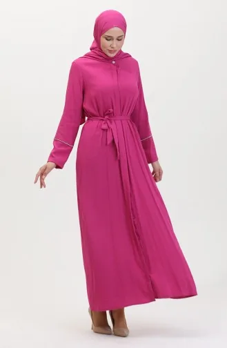 Kleid Mit Steindetail Und Schal 25Y9011-02 Fuchsia 25Y9011-02