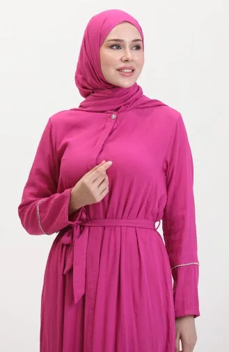 Kleid Mit Steindetail Und Schal 25Y9011-02 Fuchsia 25Y9011-02