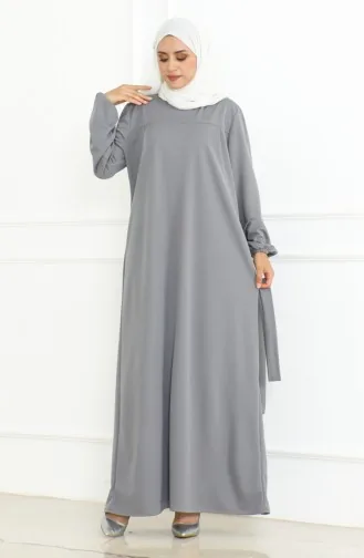 Kuşaklı Spor Elbise 3028-04 Gri