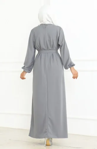 Kuşaklı Spor Elbise 3028-04 Gri