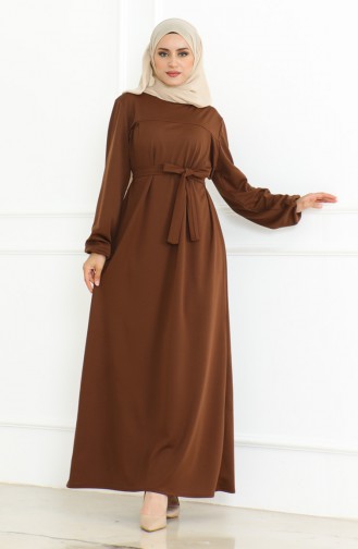 Robe De Sport A Ceinture 3028-01 Marron 3028-01