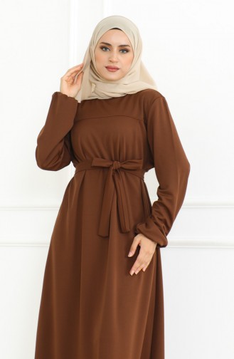 Robe De Sport A Ceinture 3028-01 Marron 3028-01