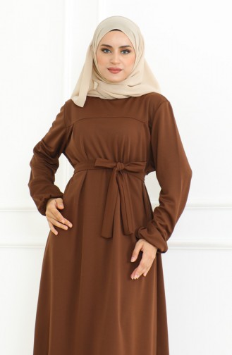 Robe De Sport A Ceinture 3028-01 Marron 3028-01