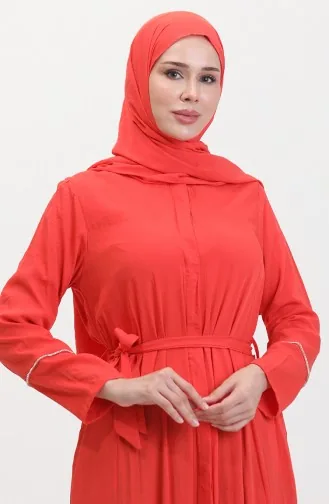 Jurk Met Stenen Details En Sjaal 25Y9011-04 Granaatappelbloem 25Y9011-04