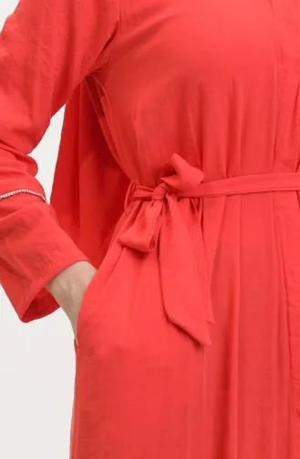 Jurk Met Stenen Details En Sjaal 25Y9011-04 Granaatappelbloem 25Y9011-04