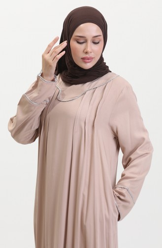 فستان بيلماندو بمقاسات كبيرة من الأنابيب 25Y9053-01 لون بني محمر 25Y9053-01