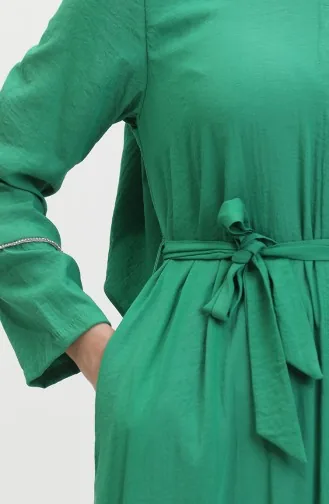 Jurk Met Stenen Details En Sjaal 25Y9011-03 Smaragdgroen 25Y9011-03