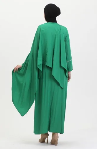 Jurk Met Stenen Details En Sjaal 25Y9011-03 Smaragdgroen 25Y9011-03