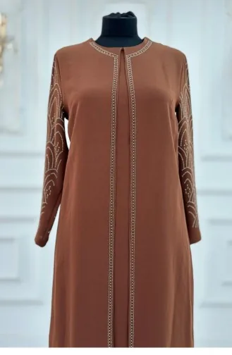 Amine Hüma Robe De Soirée Suzan Marron 3291