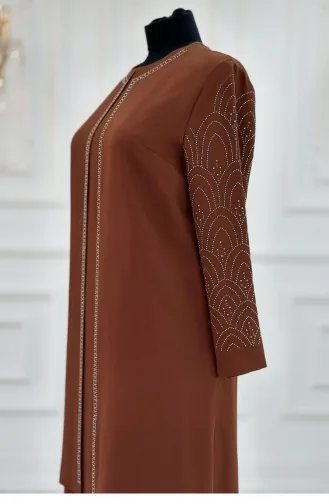 Amine Hüma Robe De Soirée Suzan Marron 3291