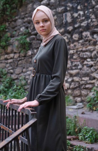Ensemble Deux Pièces Tunique Pantalon Avec Collier 0583-07 Khaki 0583-07