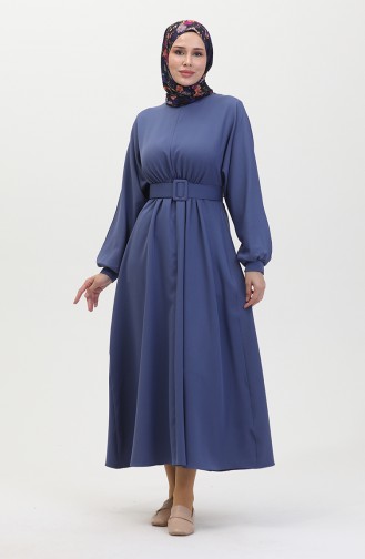 Gathered Waist Dress 8004-04 Indigo 8004-04