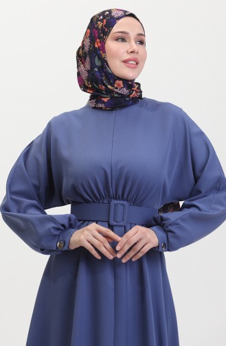 Gathered Waist Dress 8004-04 Indigo 8004-04