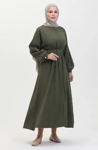 Robe Taille Froncee 8004-05 Vert Khaki 8004-05