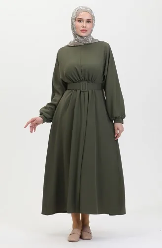 Robe Taille Froncee 8004-05 Vert Khaki 8004-05