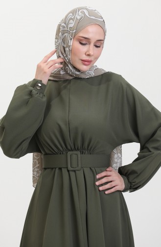 Robe Taille Froncee 8004-05 Vert Khaki 8004-05