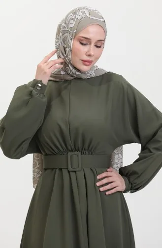 Robe Taille Froncee 8004-05 Vert Khaki 8004-05
