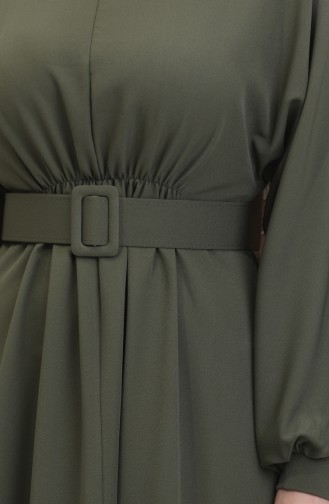Robe Taille Froncee 8004-05 Vert Khaki 8004-05