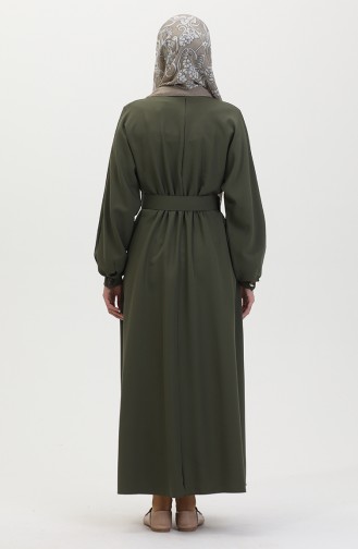 Robe Taille Froncee 8004-05 Vert Khaki 8004-05